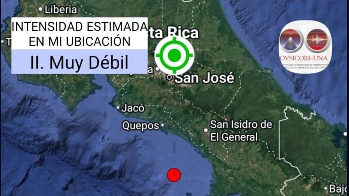 El temblor fue reportado por la Ovsicori y tuvo una magnitud local de 3,9.