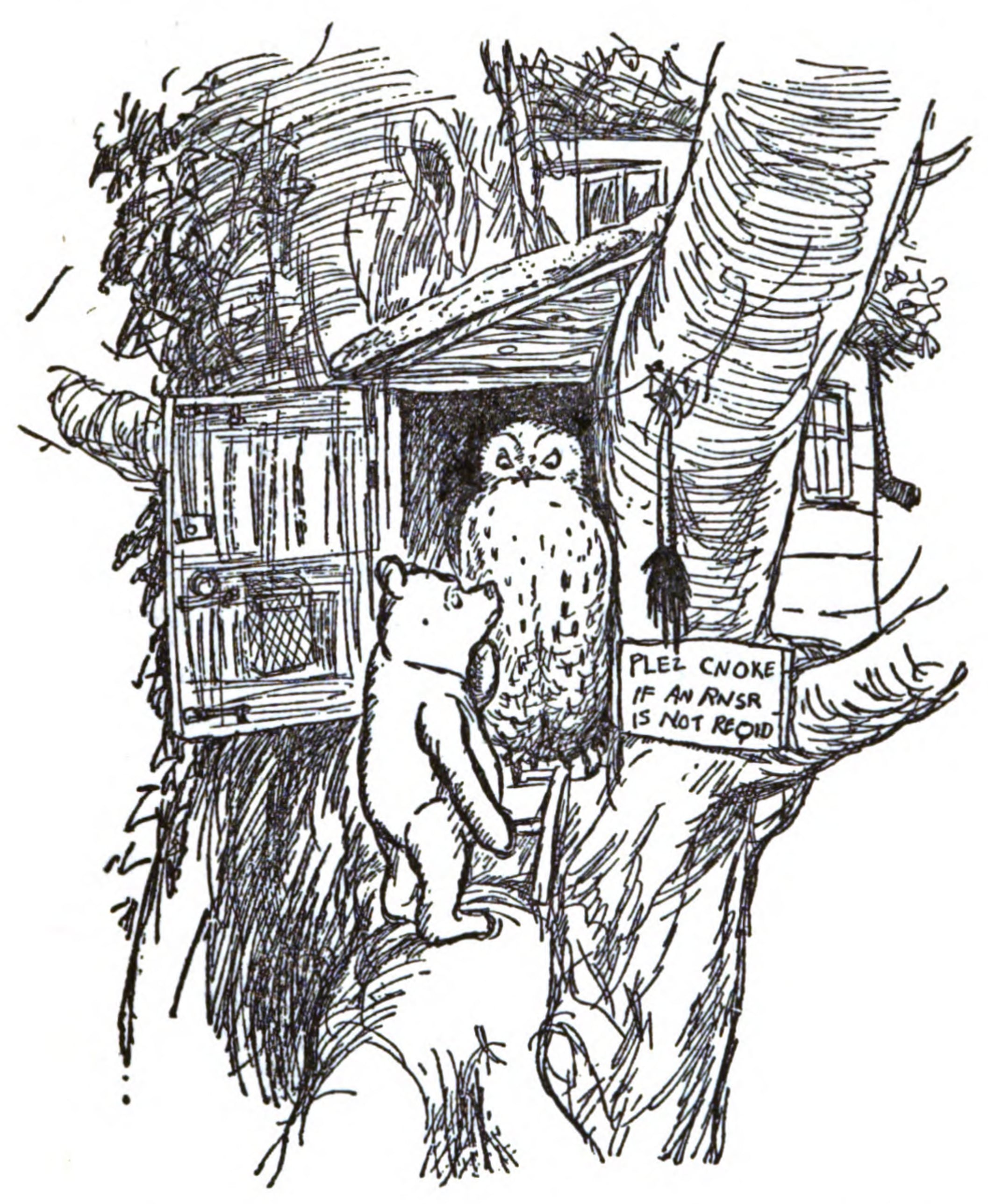 Ilustración de Ernest Howard Shepard de Winnie-the-Pooh (1926), de A. A. Milne.