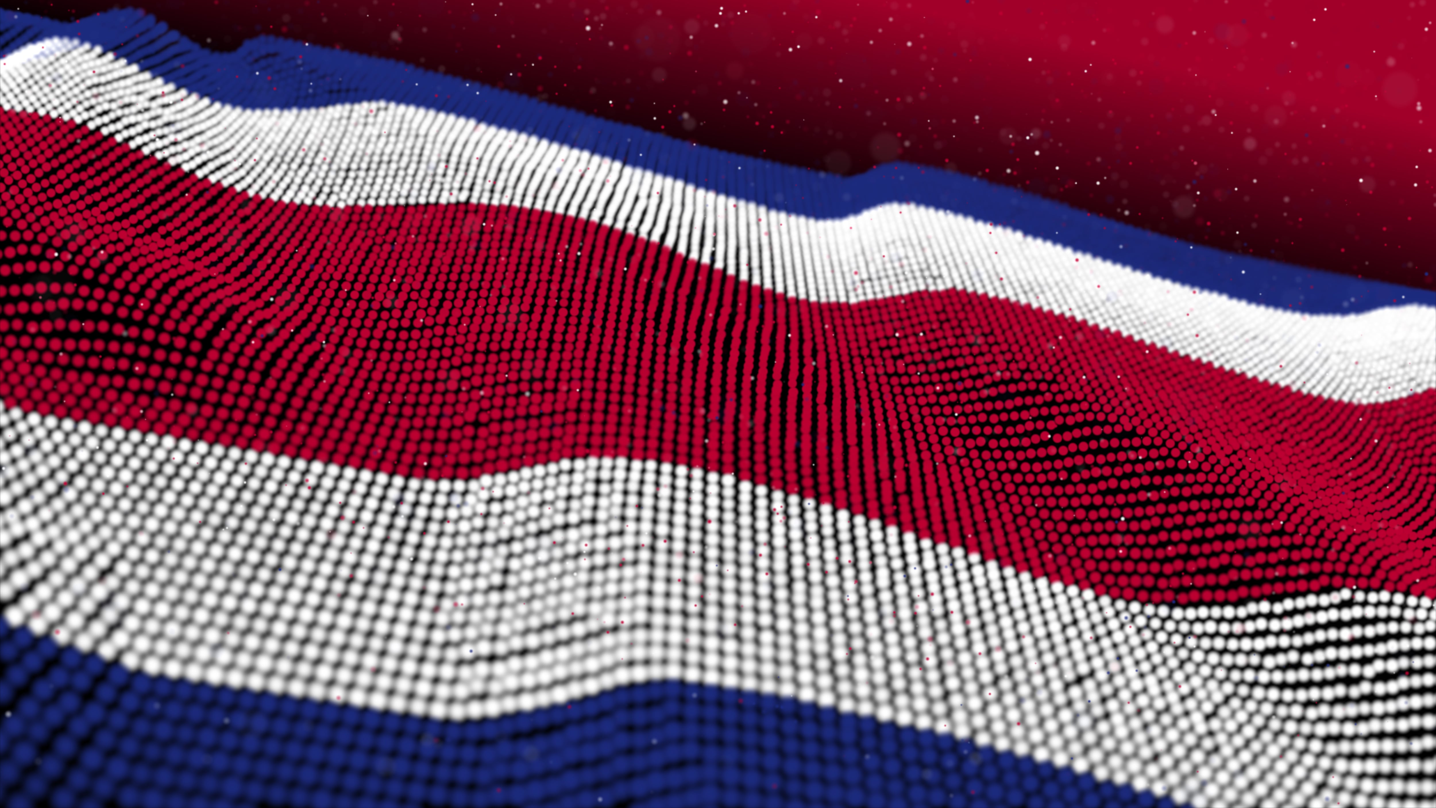 Bandera de Costa Rica en franjas de líneas punteadas