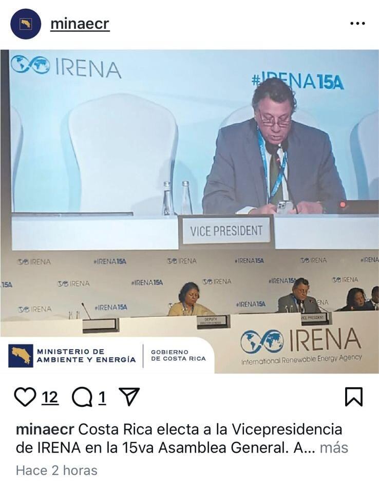 Publicación eliminada del Minae.