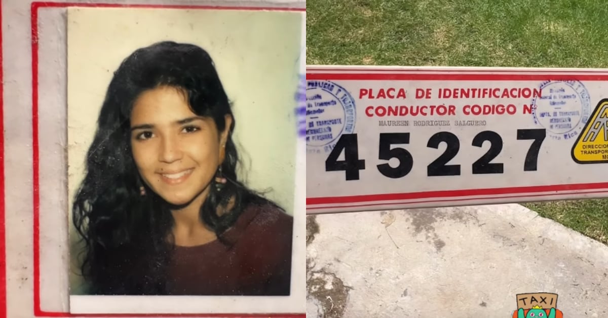 Maureen Salguero mostró en redes su antigua placa de taxista y recordó que dejó el volante cuando su embarazo avanzó.