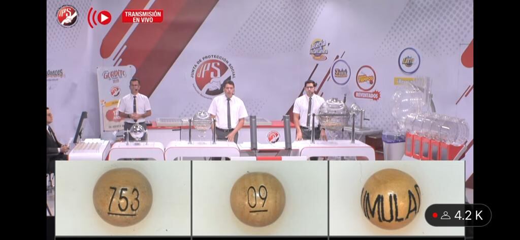 El 09 con la serie 753 fue el número con el que salió el acumulado de este domingo. Captura de pantalla.