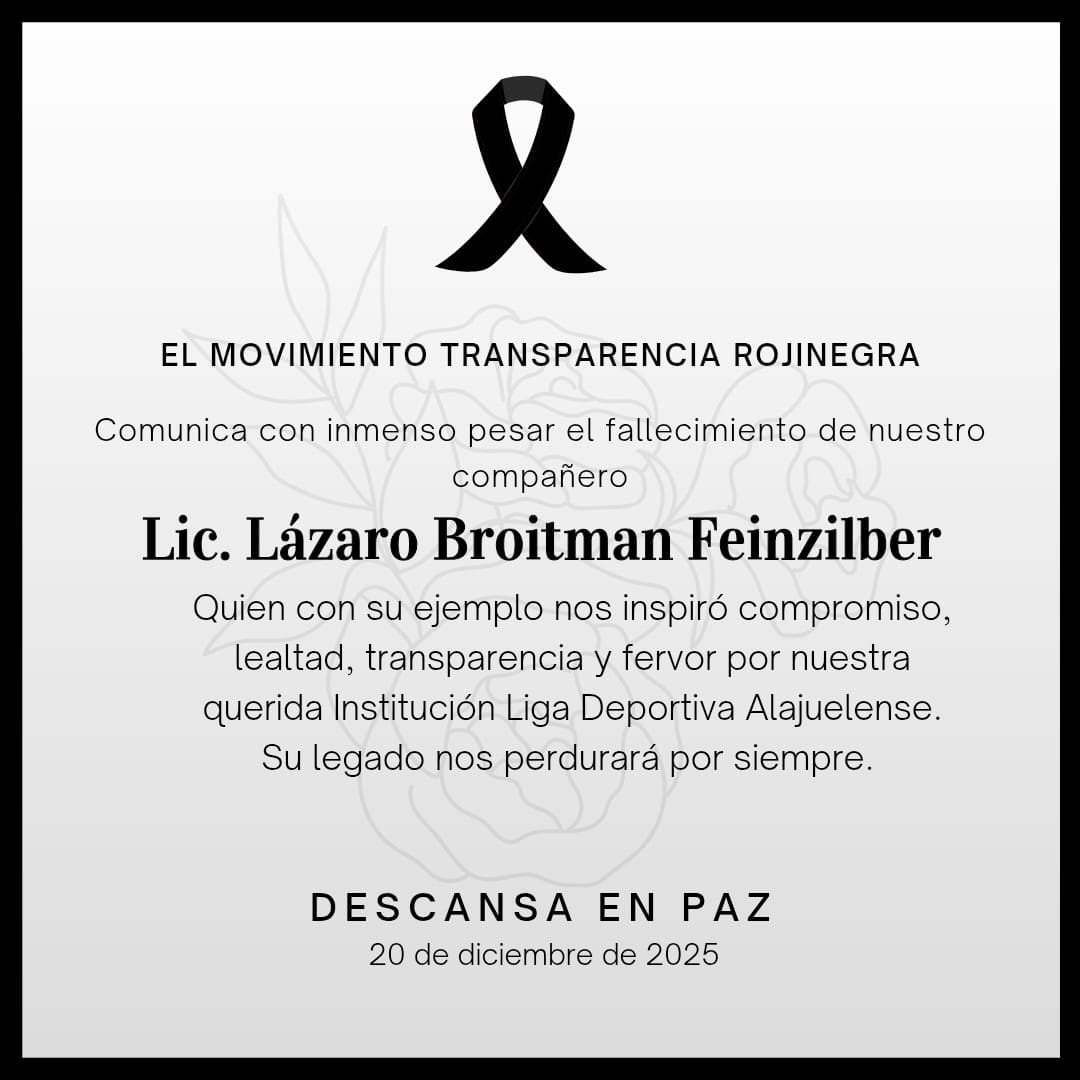 El Movimiento Transparencia Rojinegra también lamentó el deceso de su militante, Lázaro Broitman.
