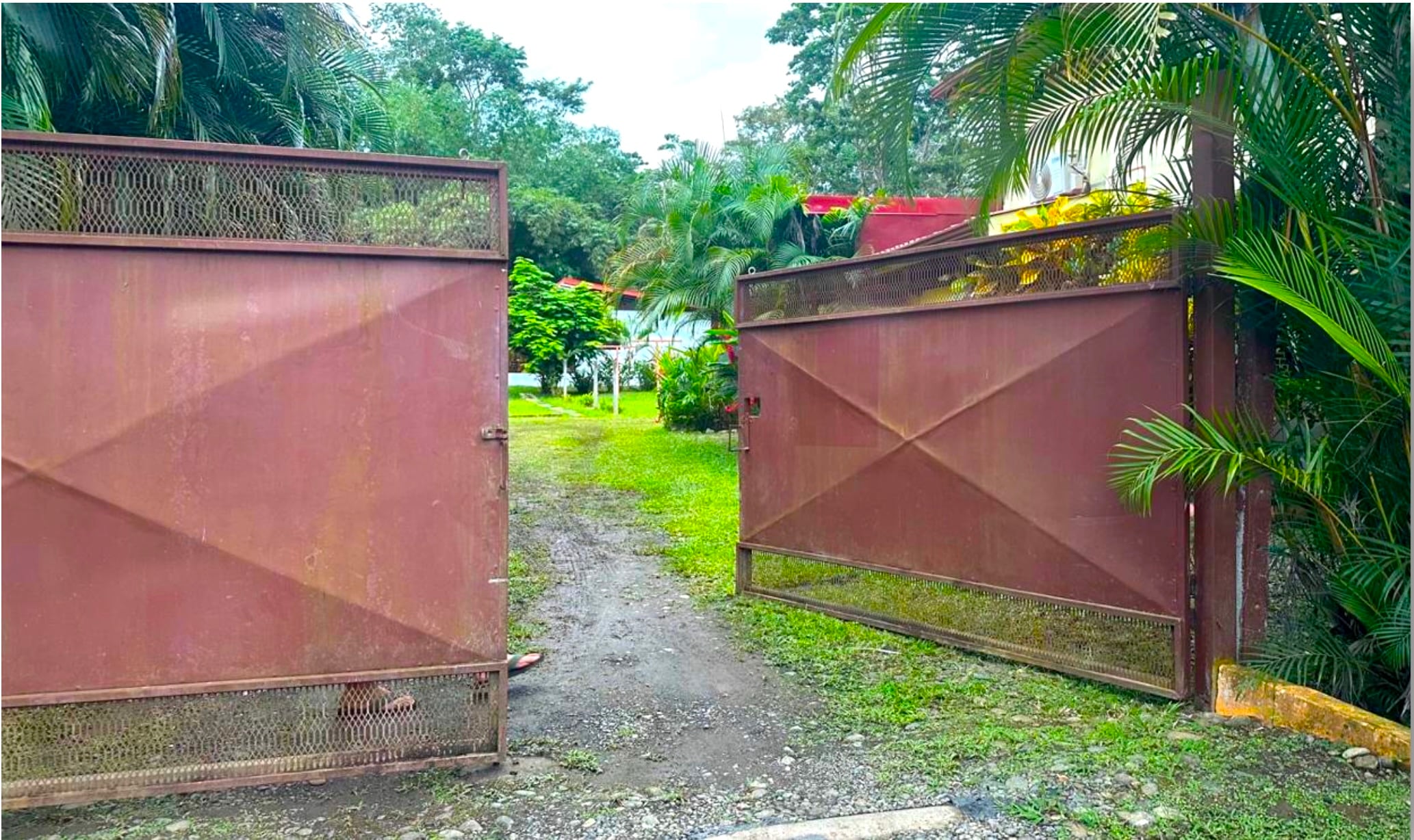 Acceso principal a uno de los inmuebles, el cual consta de un portón de metálico de color café. Al fondo, los agentes indicaron en el expediente, está la casa que corresponde a las llamadas Villas Tucán.