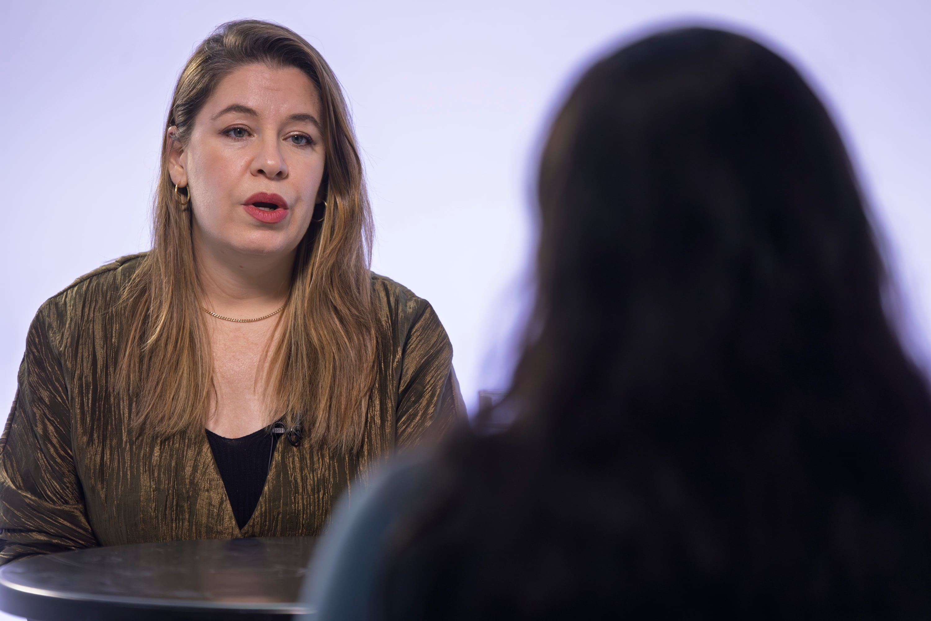 14/11/2025, San José, Estudio Fotográfico de Grupo Nación, entrevista con la candidata presidencial del PAC, Claudia Dobles.