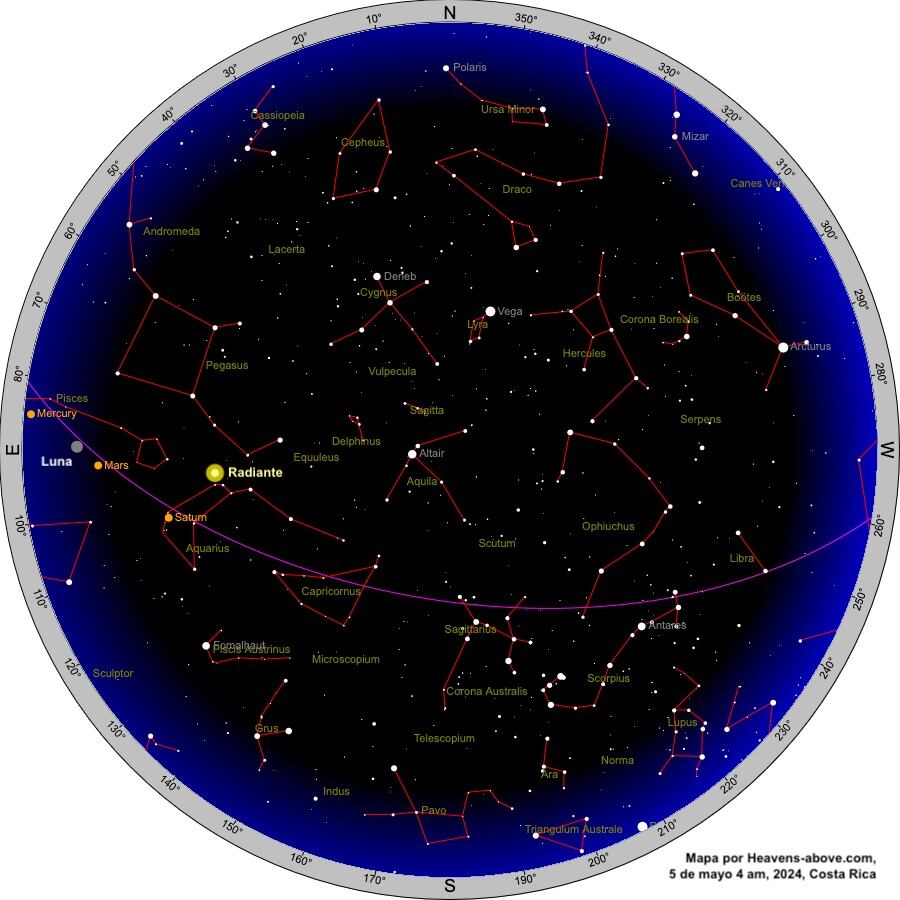 Partículas del cometa Halley han estado entrando en la atmósfera terrestre desde el 19 de abril y ofrecerán un máximo el 5 de mayo por la madrugada.