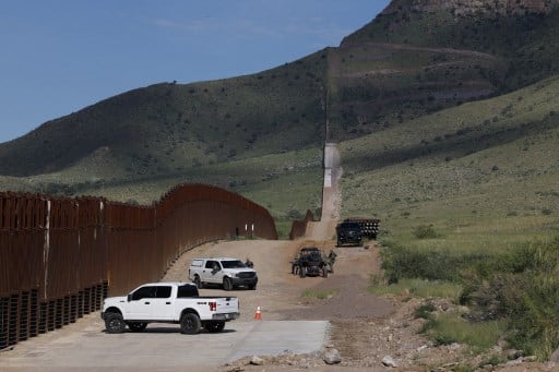 Vista del muro fronterizo de EE. UU. el primero de agosto del 2024 en Arizona. Foto AFP