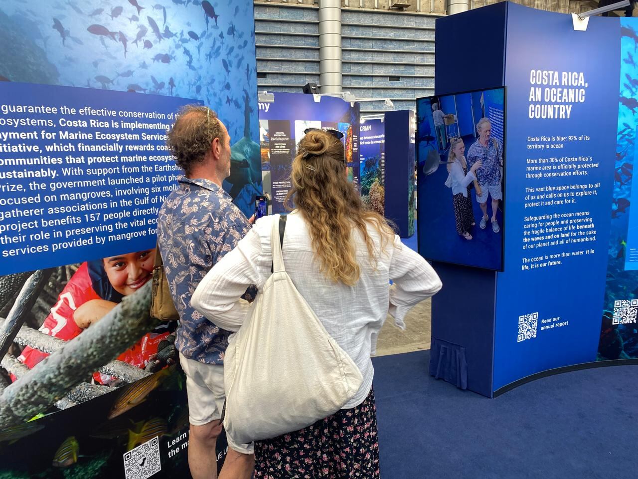 Costa Rica instaló en Niza, Francia, un pabellón con motivo de la Conferencia de Naciones Unidas sobre Océanos para mostrar su riqueza marina.
