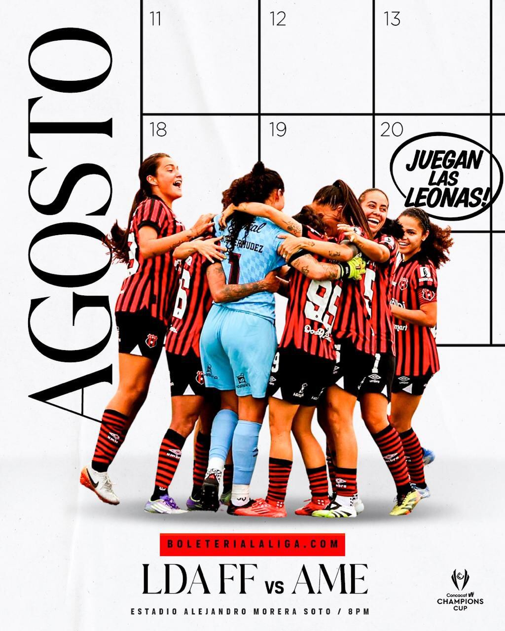 Así promociona Liga Deportiva Alajuelense el partido contra el América de México.