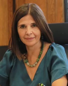 Marcela Ríos Tobar, Directora de IDEA Internacional para América Latina y el Caribe, sentada en su oficina