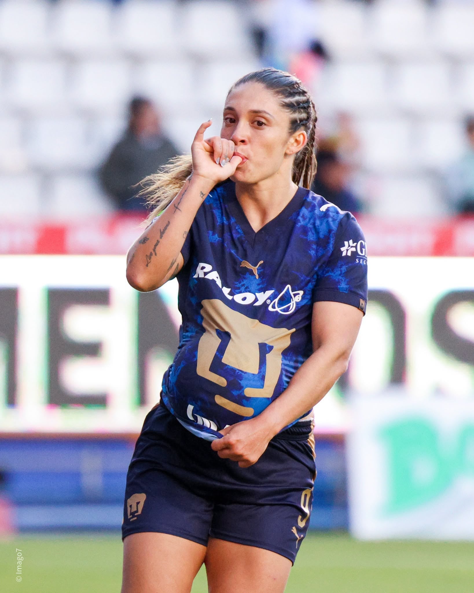Así celebró Priscila Chinchilla su primer gol con Pumas.