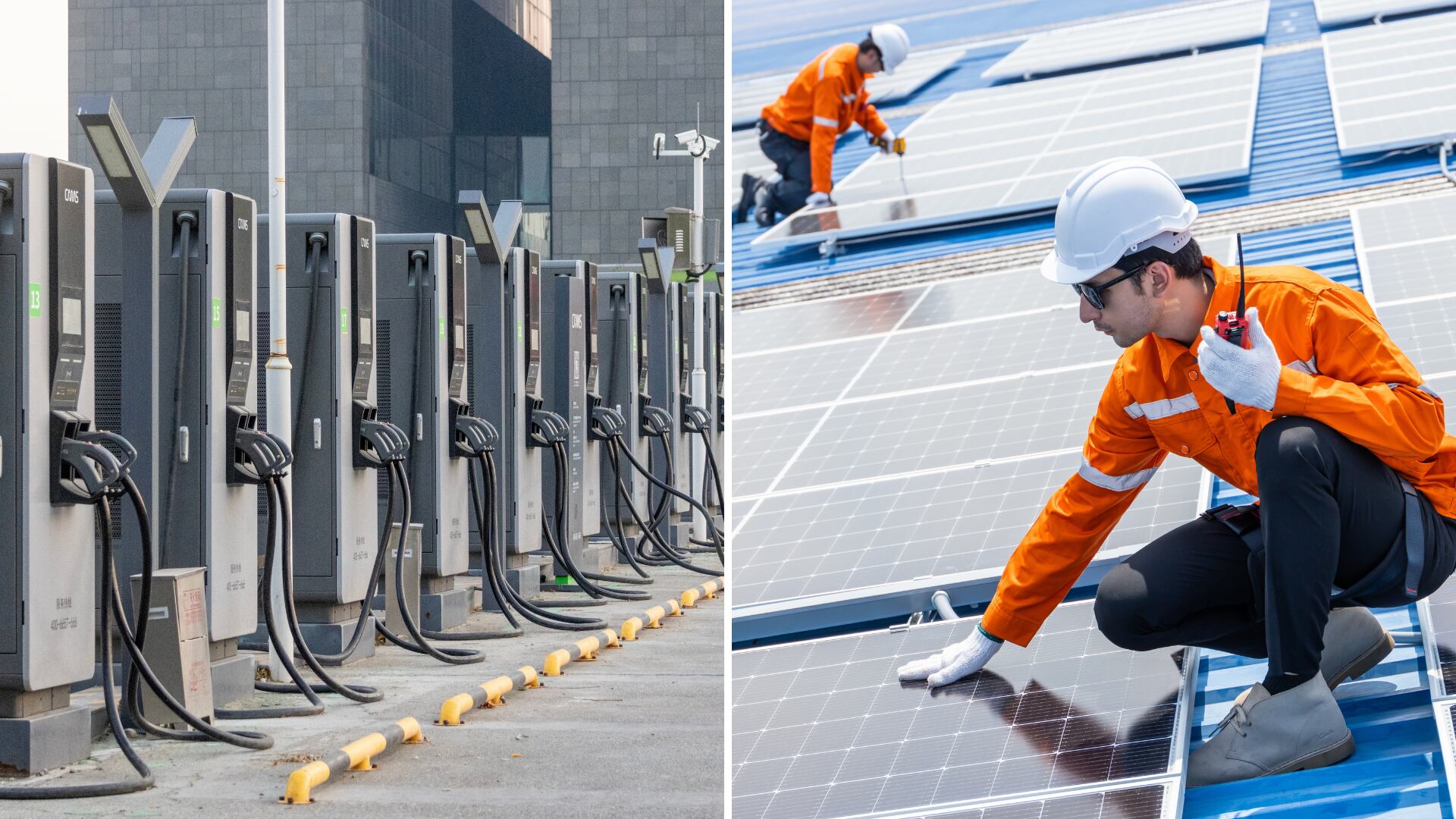 Tecnologías limpias en China, cargadores para vehículos eléctricos, paneles solares