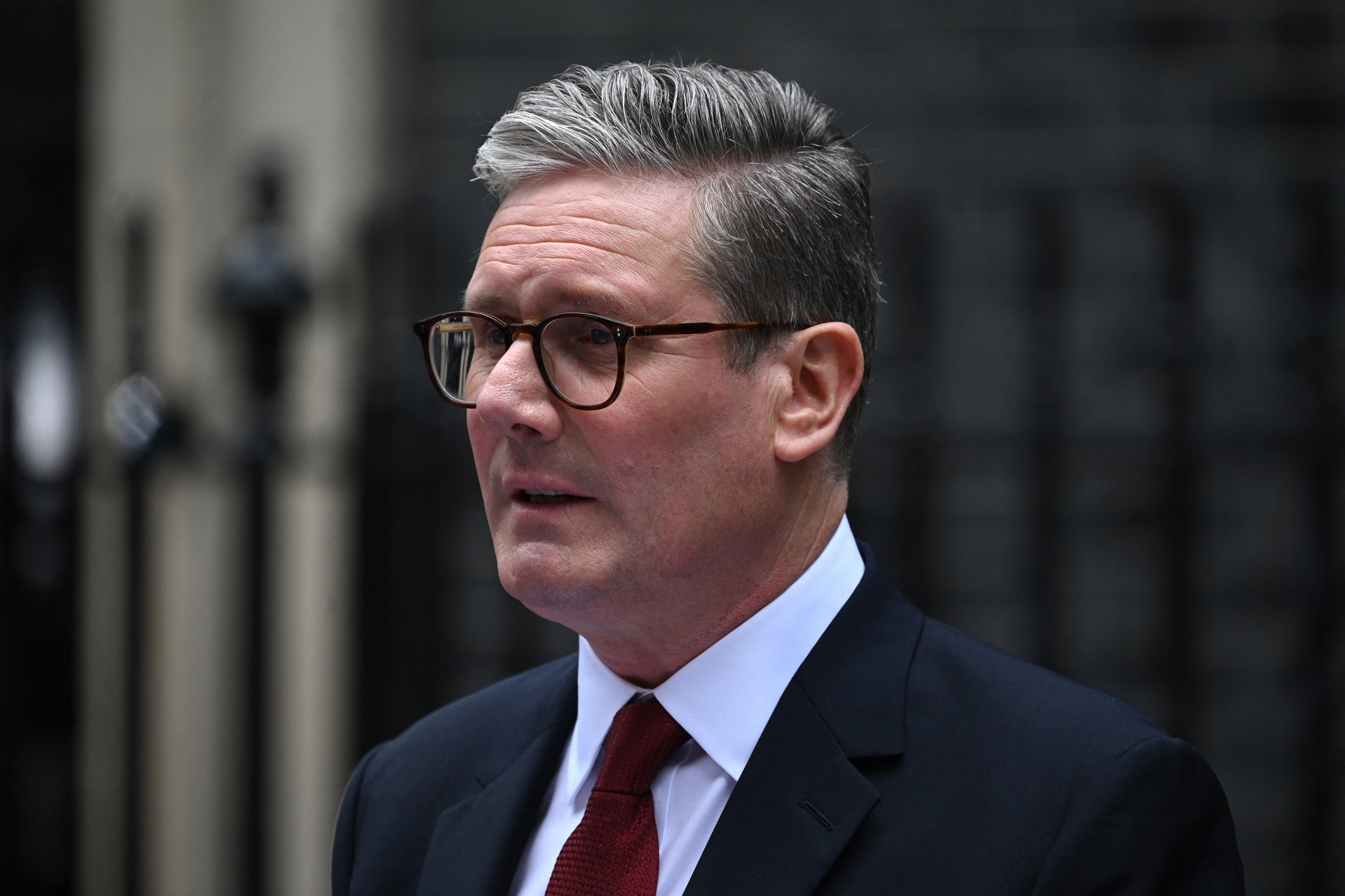 Britain's incoming Prime Minister Keir Starmer and leader of the Labour Party, addresses the nation after his general election victory, outside 10 Downing Street in London on July 5, 2024, a day after Britain held a general election. Starmer became Britain's new prime minister, as his centre-left opposition Labour party swept to a landslide general election victory, ending 14 years of right-wing Conservative rule. (Photo by Oli SCARFF / AFP)