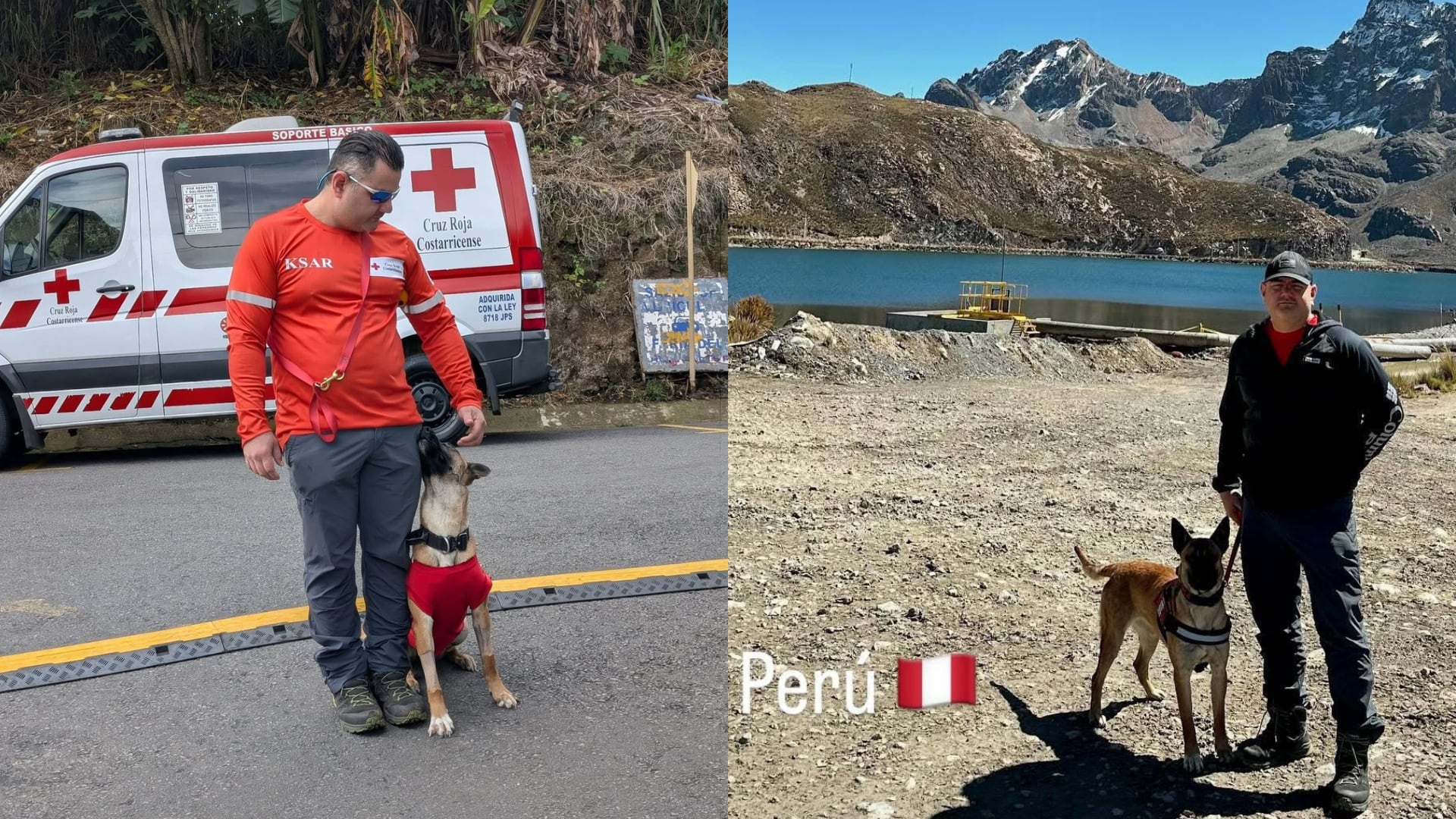Junto a su guía, el cruzrojista Carlos Bolaños Alfaro, la pastora belga Pía completó intensas horas de entrenamiento que la certificaron para salvar vidas.