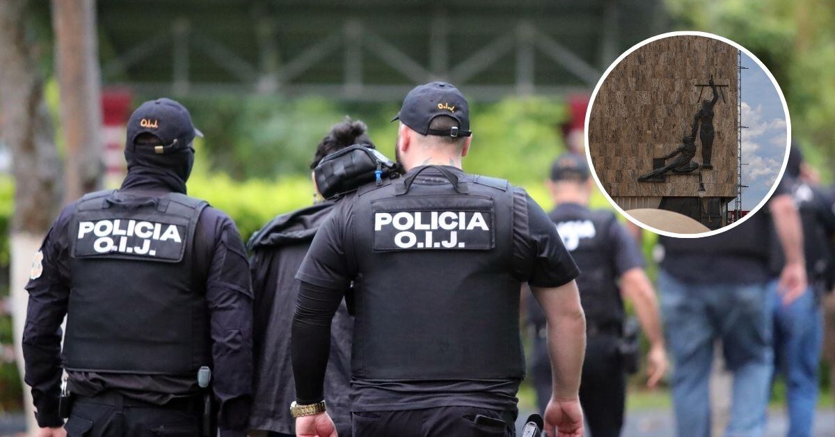 Oficiales del OIJ realizaan un allanamiento.