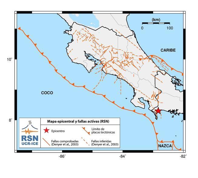 La región indígena de Conte Burica en Golfito, así como los poblados de La Cuesta y Laurel de Corredores, son los más cercanos a la recurrente zona epicentral. Imagen: RSN.