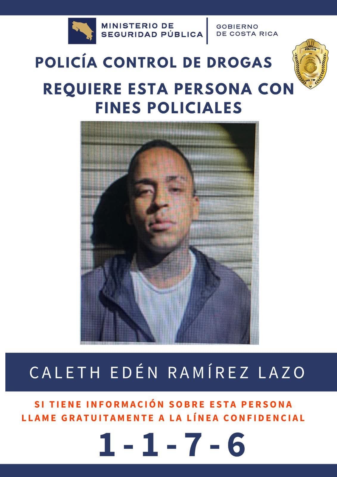 Un presunto integrante de la banda los Gery, identificado como Caleth Edén Ramírez Lazo, alias Megamente, es buscado por la PCD.