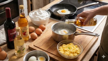 Por qué los especialistas recomiendan agregar vinagre al cocinar huevos