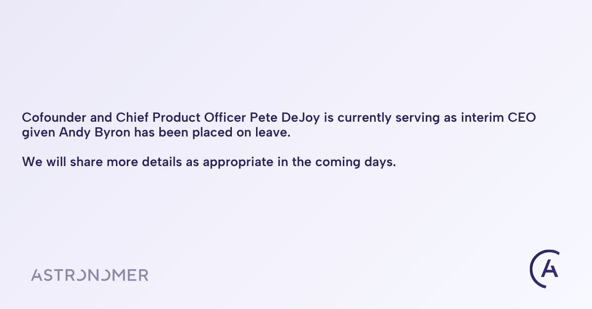 Comunicado oficial de Astronomer.