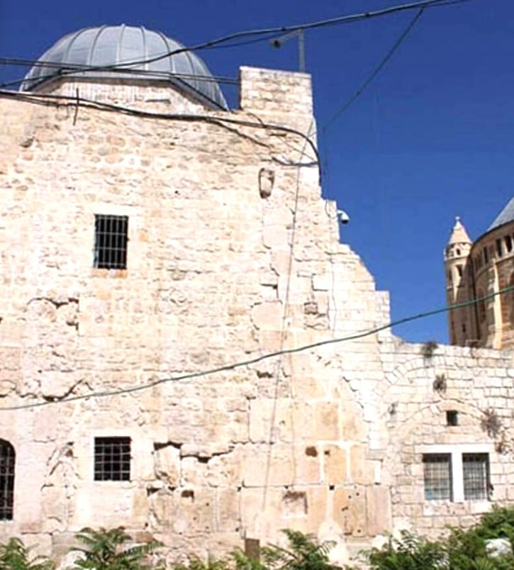 Así luce el Cenáculo desde afuera, sitio donde habría tenido lugar la Última Cena.