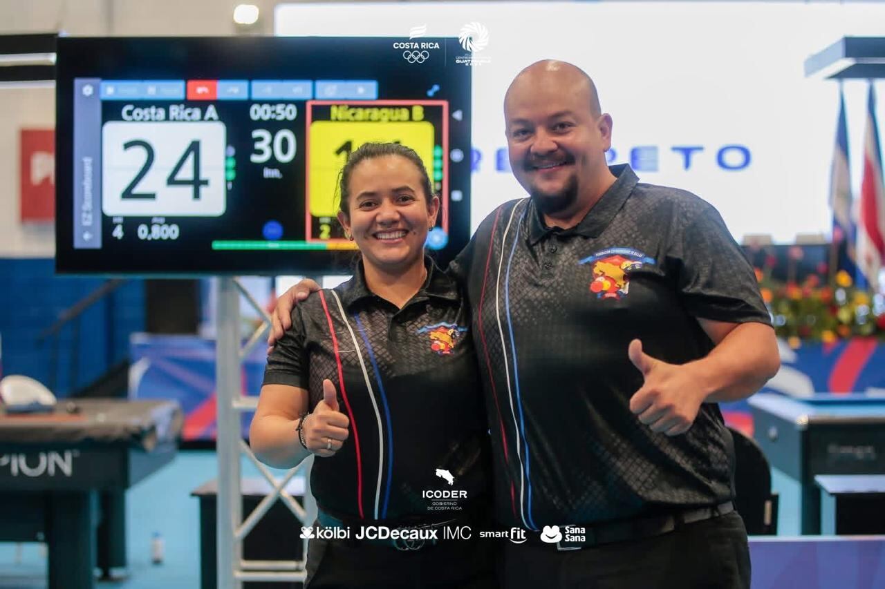 Juegos Centroamericanos  Guatemala 2025
Billar, Carambola a tres bandas
Allan Marín y Adriana Villar
29 de octubre de 2025
Cortesía: Comité Olímpico