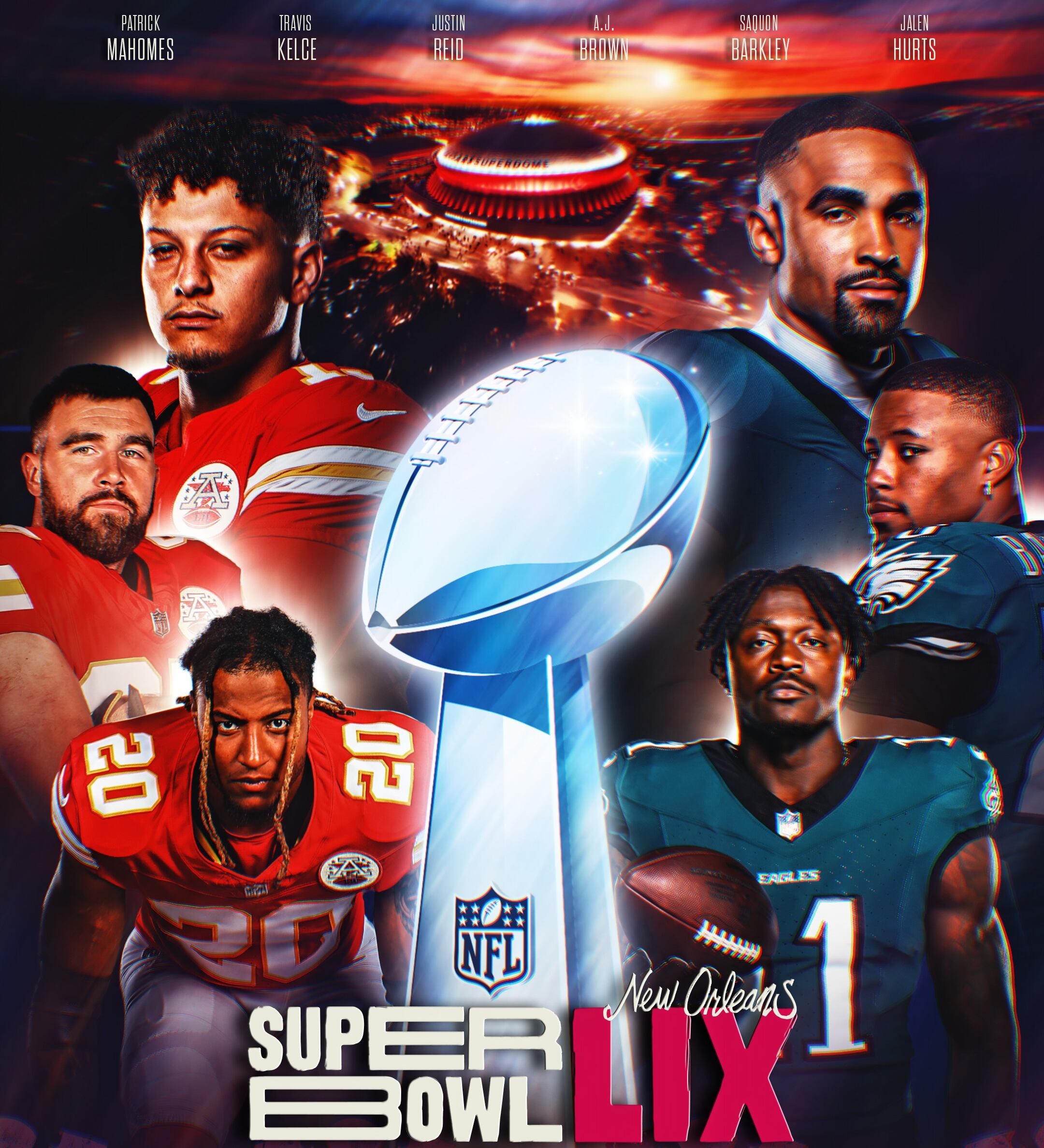 Imagen promocional del Super Bowl 2025.