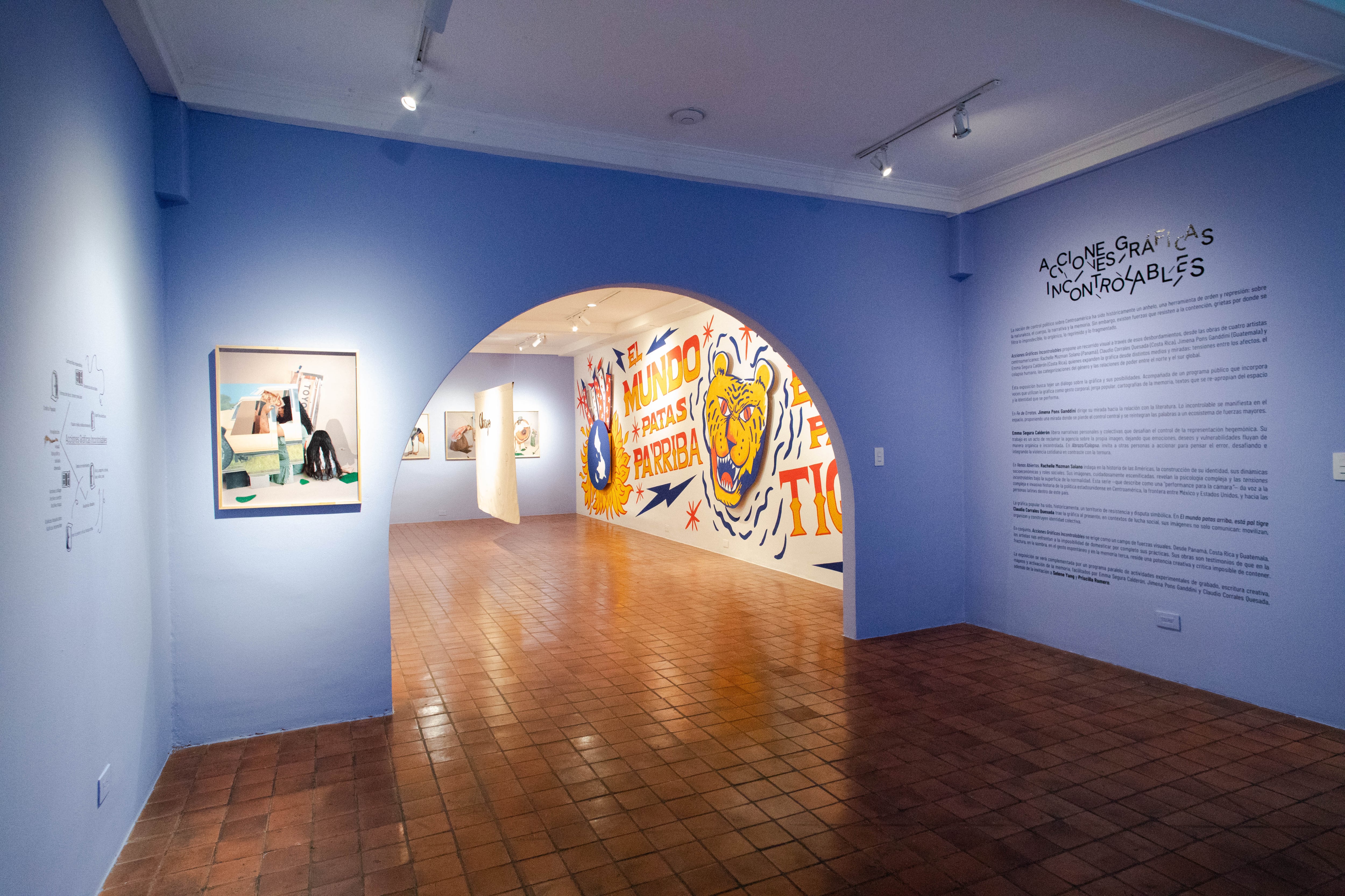 Vista general de la exposición 'Acciones gráficas incontrolables' en el Centro Cultural de España.