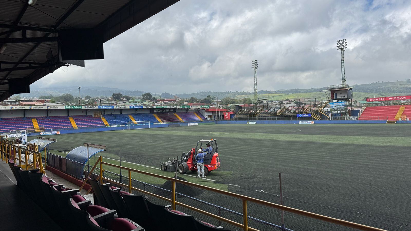 La gramilla del Carlos Ugalde inicio su cambio el martes anterior.