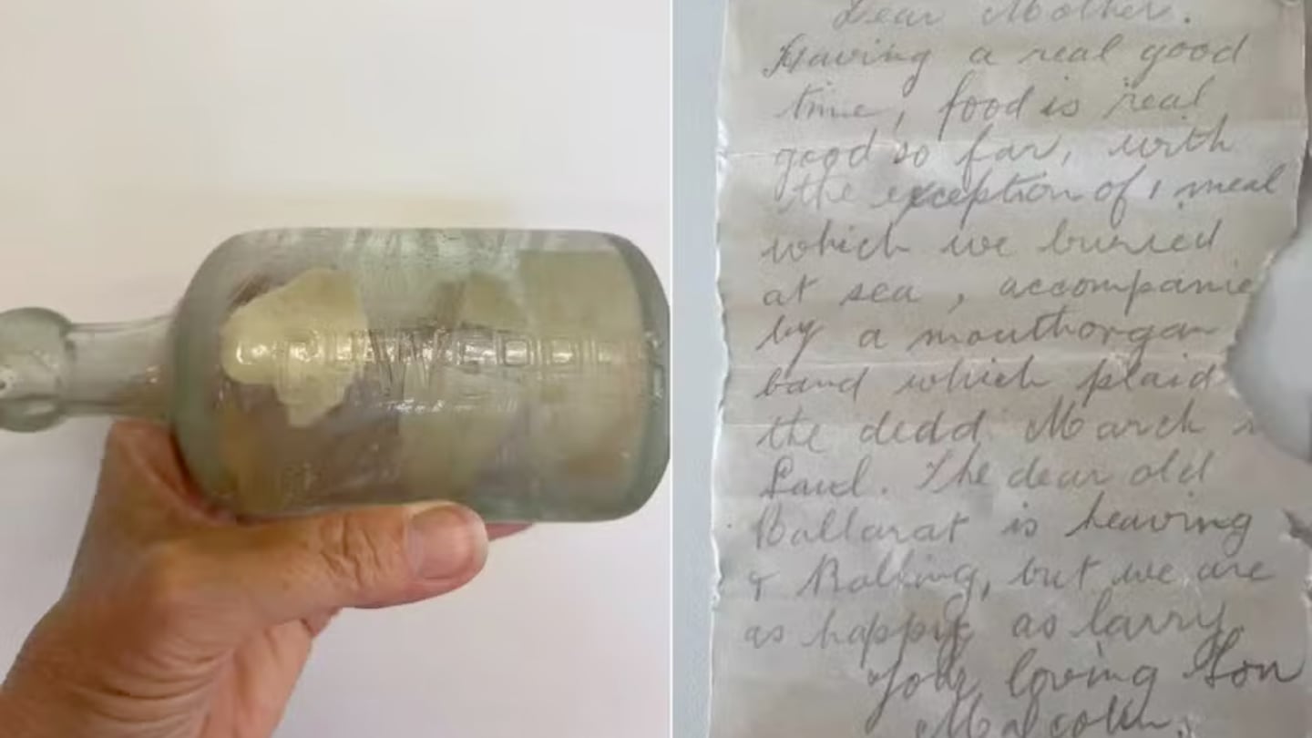 Cartas en botellas: hallazgo en Australia expone mensajes ocultos de soldados en la Primera Guerra Mundial