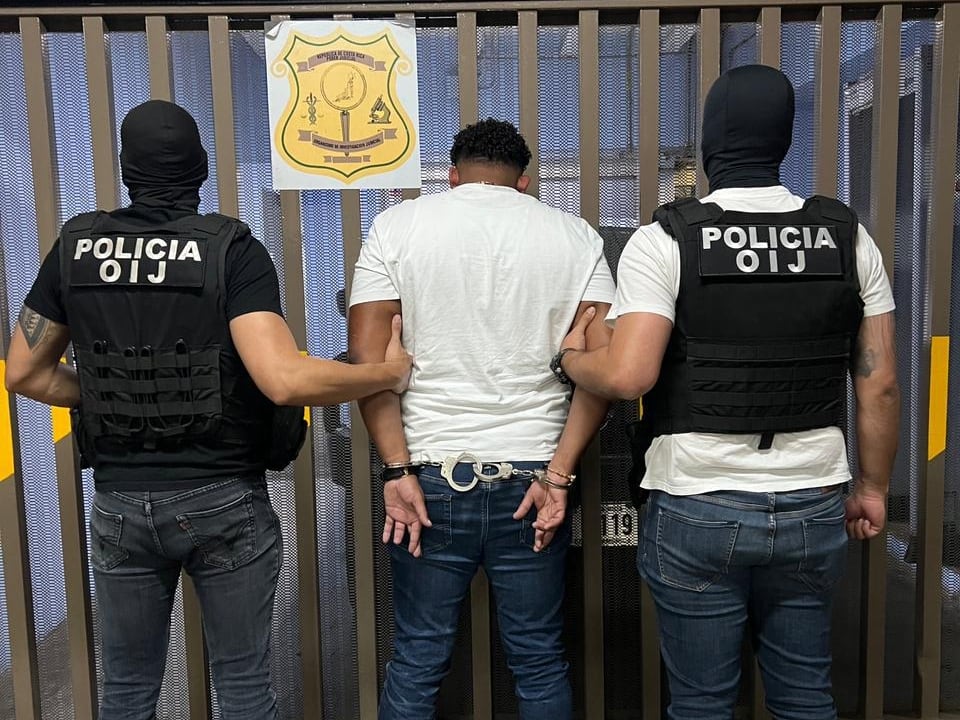 Jordie Picado Grijalba alias Noni, fue trasladado hasta las celdas del OIJ en el I Circuito Judicial de San José, tras su detención con fines de extradición.