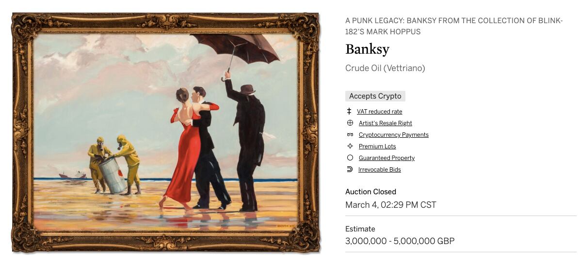 “Crude oil (Vettriano)”, la pintura de Banksy