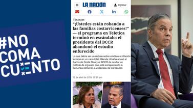 Página replica imagen de ‘La Nación’ para difundir contenido falso sobre el presidente del Banco Central