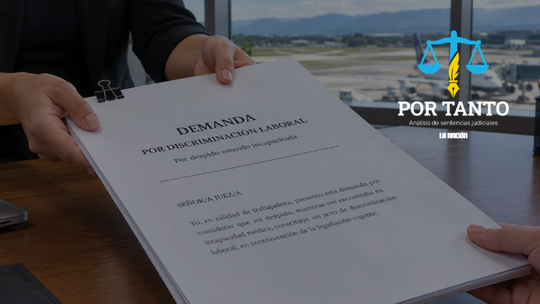 en la imagen un papel que dice demanda por discriminación laboral