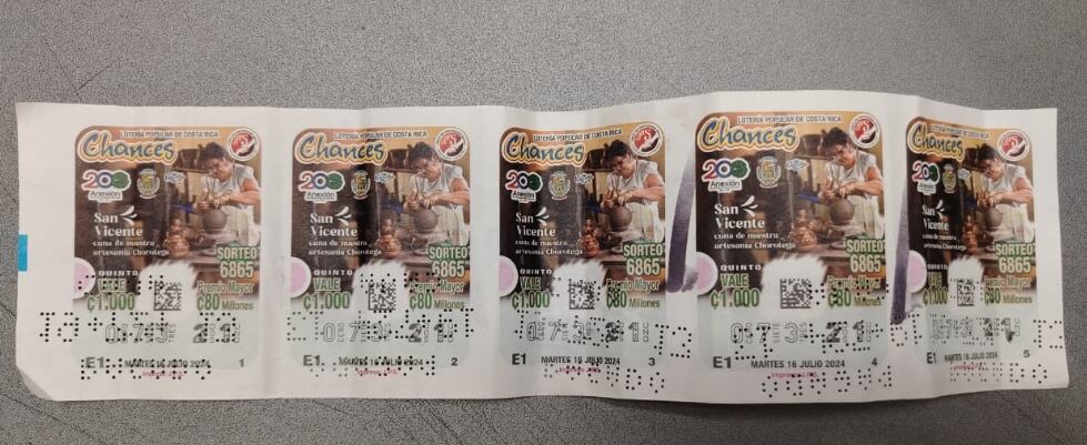 Las últimas cinco fracciones que restaban por cambiarse también fueron vendidas en Puntarenas. Foto: JPS.