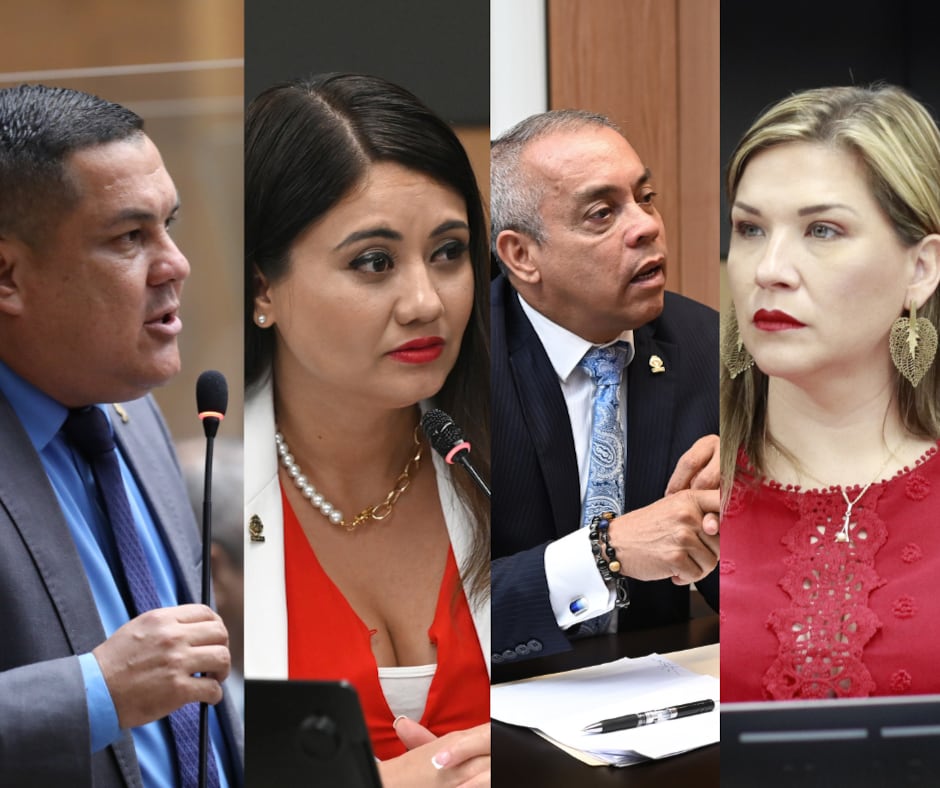 Carlos Andrés Robles, Melina Ajoy, Horacio Alvarado y María Marta Carballo del PUSC votaron a favor de mantener la inmunidad del presidente