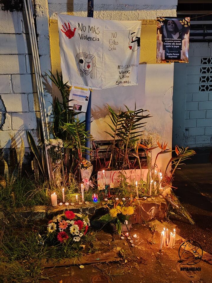 Vigilia en honor a Nadia Peraza. Foto Notibarraco.