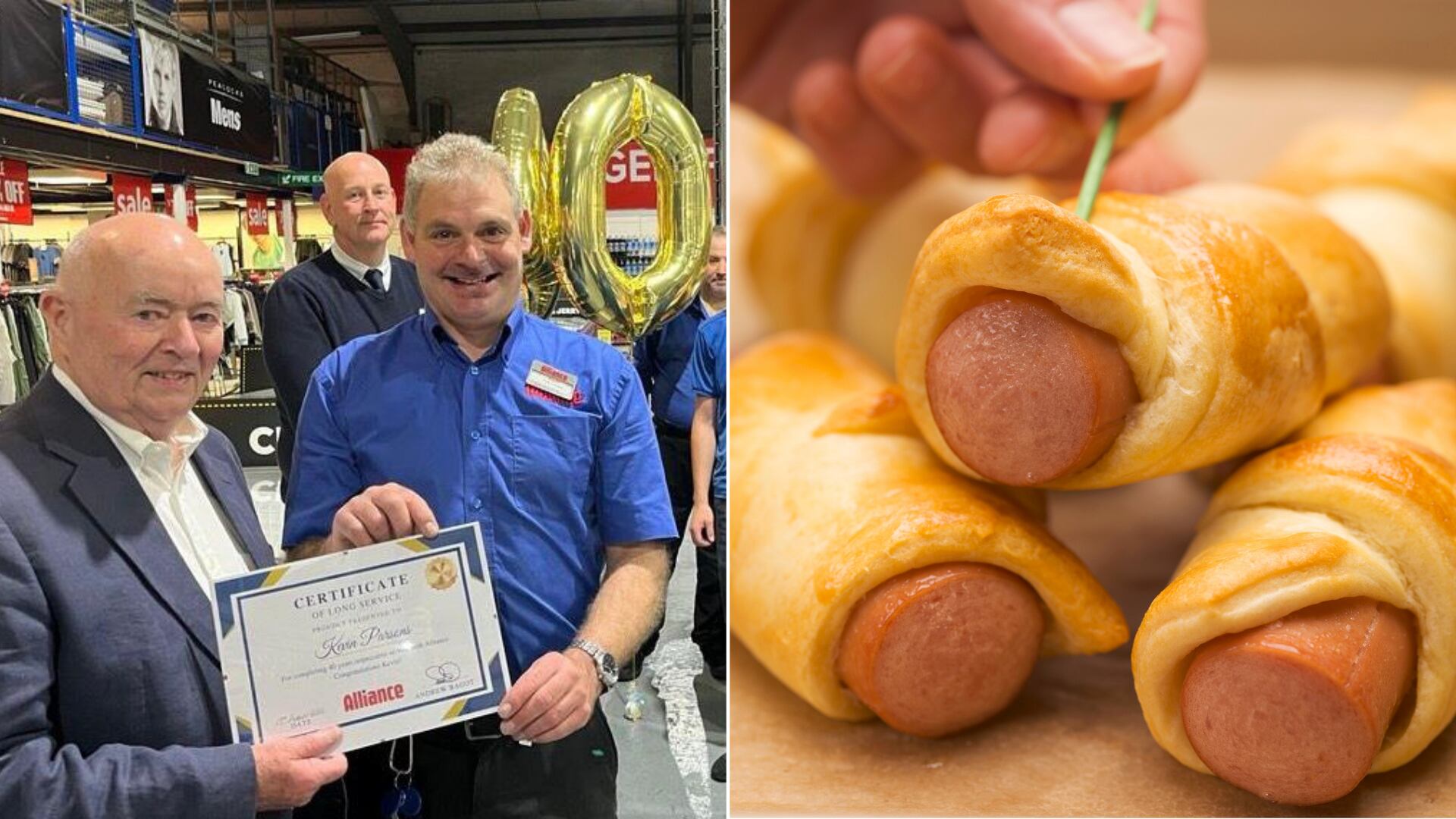 Kevin Parsons fue homenajeado por 40 años de trabajo con enrollados de salchicha, lo que generó indignación en redes sociales.