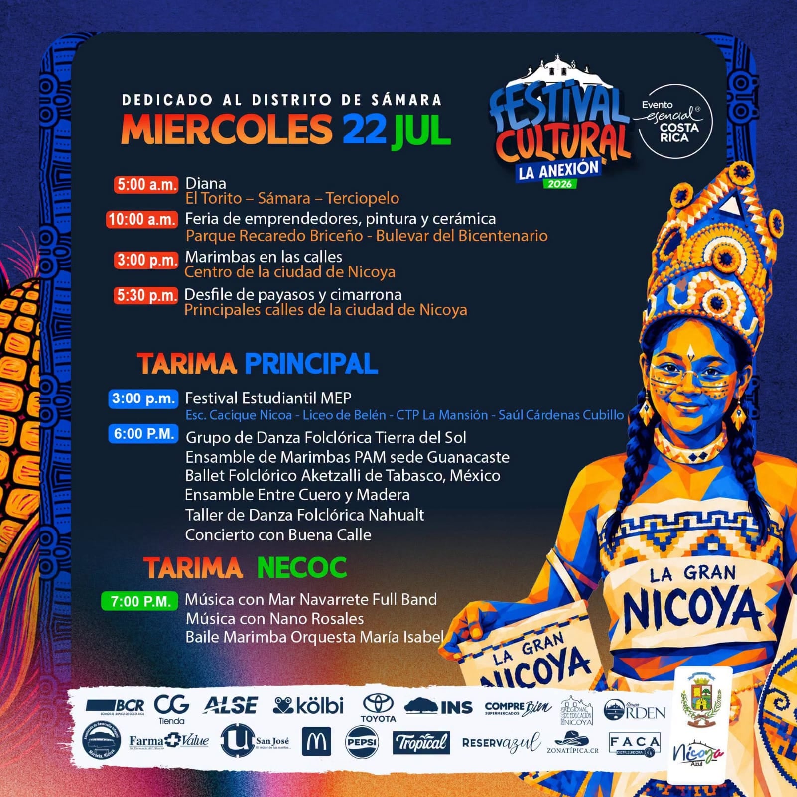 Cronograma de actividades: domingo 26 de julio.