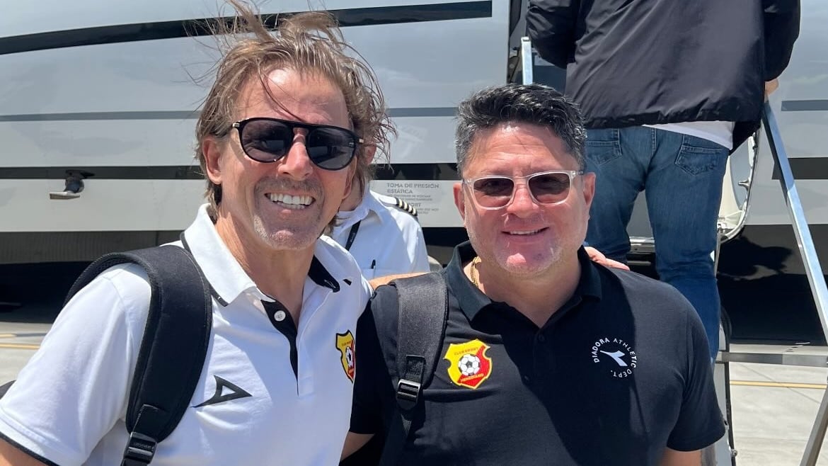 El empresario Scott Brannon y Jafet Soto formaron parte de la delegación del Herediano.