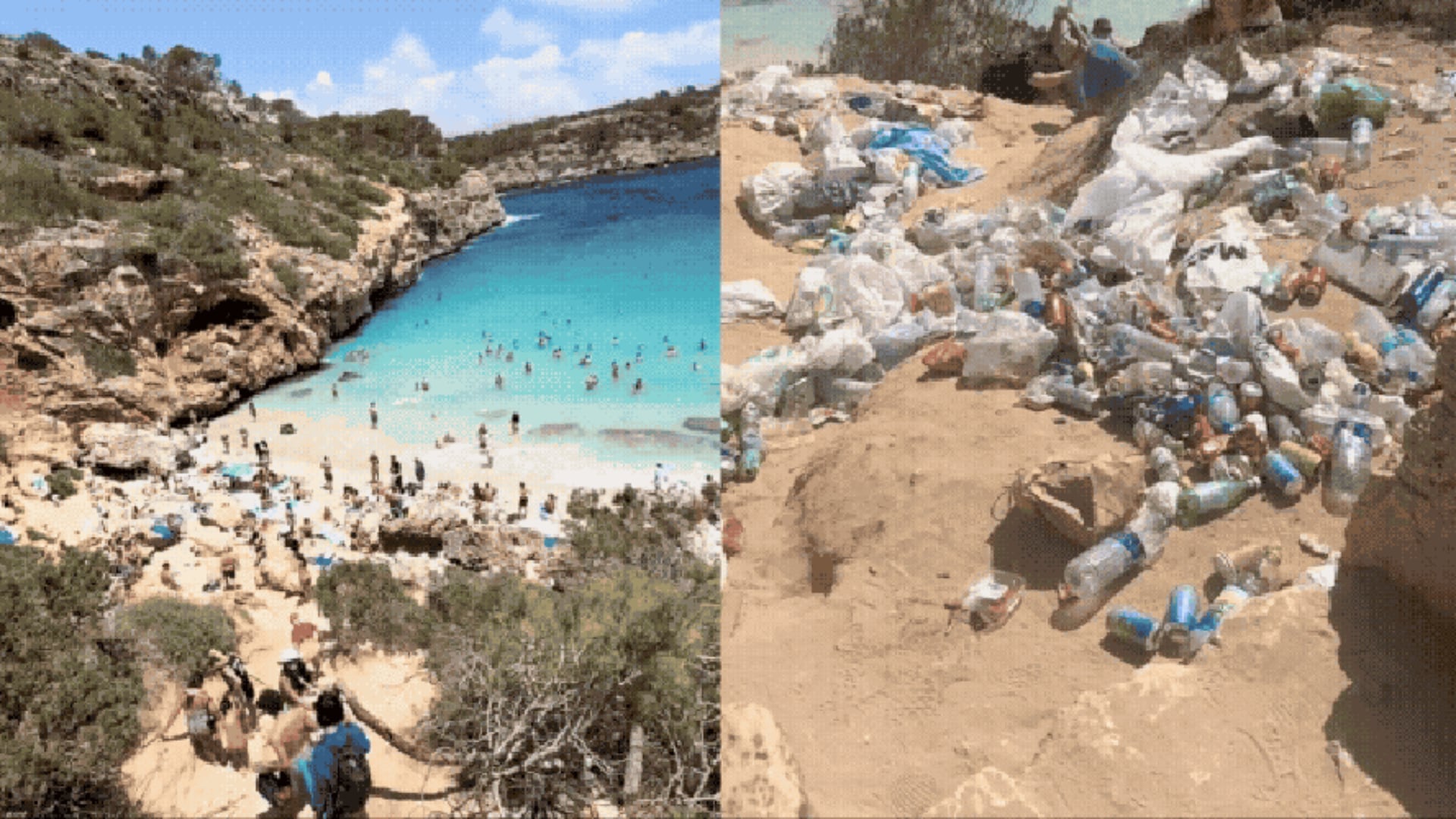 Imágenes virales dispararon el turismo en Caló des Moro. Propietarios piden cerrar el acceso por daño ambiental, basura y falta de apoyo oficial.