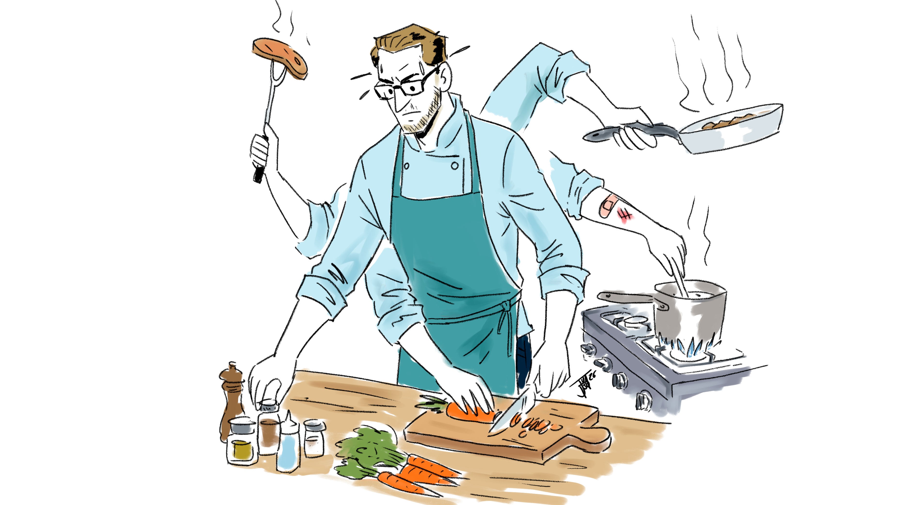 Ilustración Revista Dominical gastronomía cocina