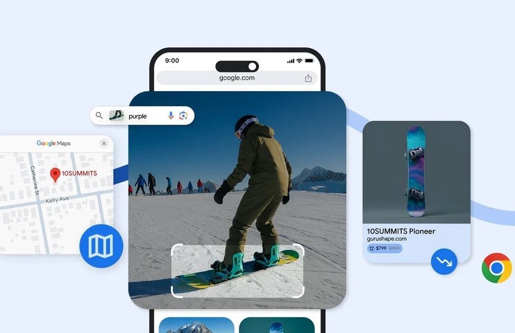 Google mejora Chrome en iOS: búsquedas avanzadas en Google Lens y opciones para guardar archivos en Drive y Google Fotos.