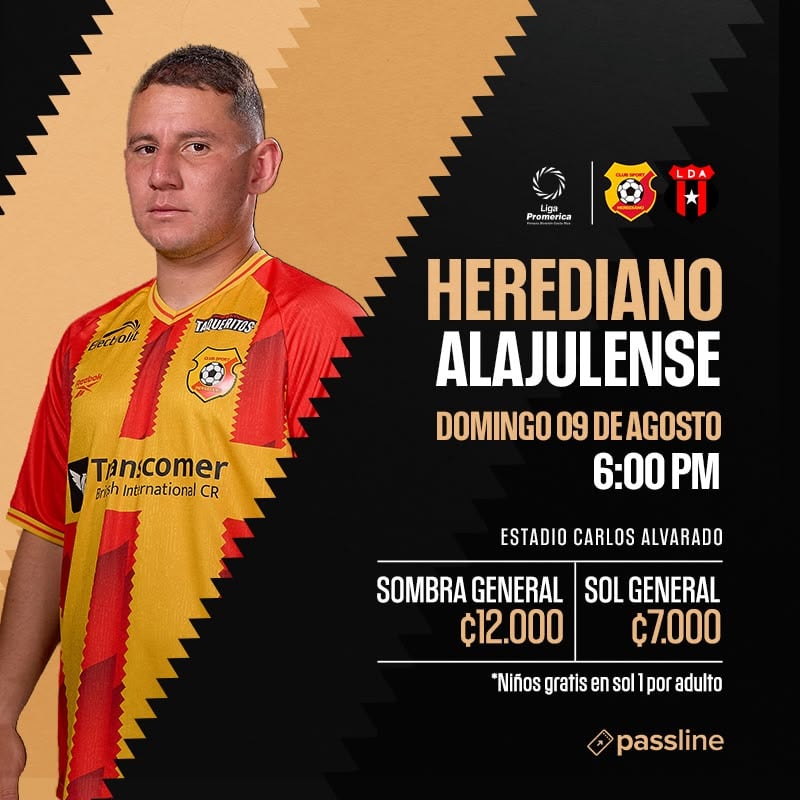 Estos son los precios de las entradas para el partido entre Herediano y Alajuelense.