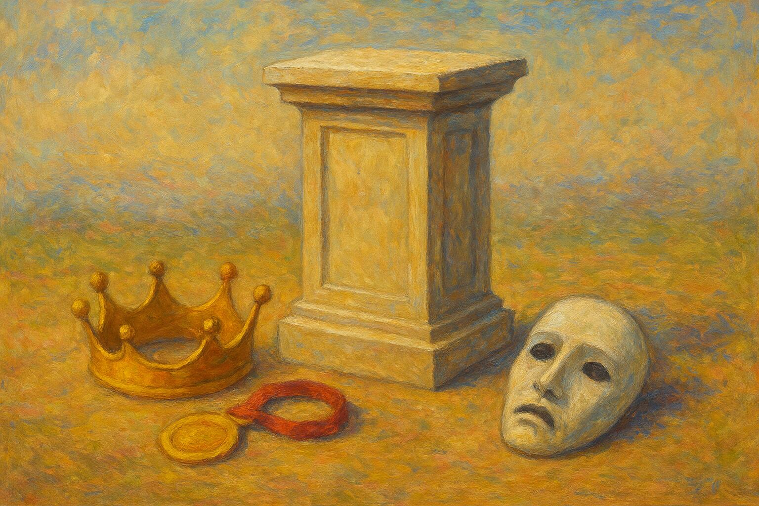 humildad, pedestal vacío, vivir con humildad, sin máscaras ni en busca de reconocimiento, medallas ni coronas, sencillez