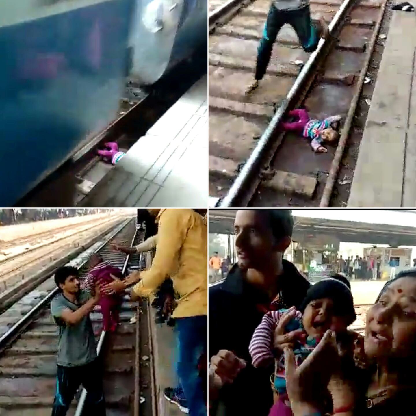 Bebé cae a las vías del tren en India y se escapa de la muerte | La Nación