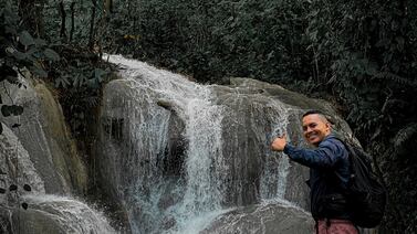 Catarata que fue medida por el pozómetro del Mochilero lo espera en estos días soleados