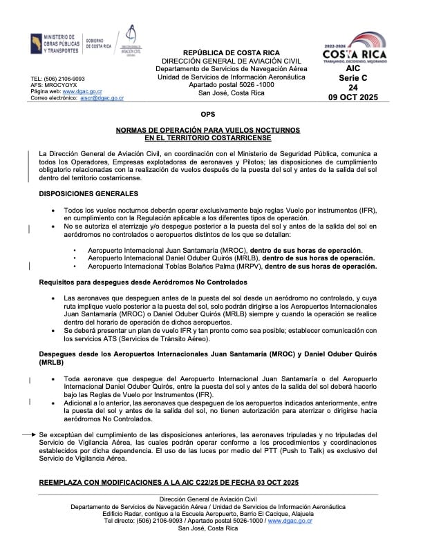 El reclamo es contra la directriz AIC Serie C 24/25, del pasado 9 de octubre, porque esa directriz impide cualquier operación después de la puesta y antes de la salida del sol en aeródromos no controlados. Fotografía: