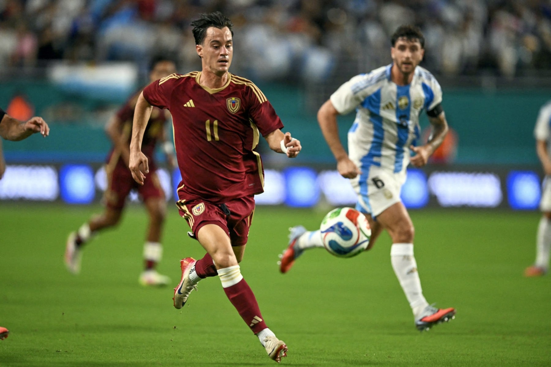Juan Pablo Añor fue parte del amistoso internacional entre Venezuela y Argentina que se disputó en el Hard Rock Stadium en Miami Gardens, Florida, el 10 de octubre de 2025.