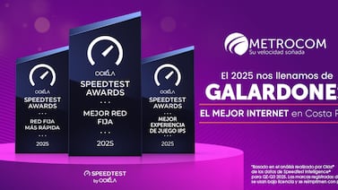 Metrocom lidera el mercado de internet fijo en Costa Rica tras obtener los tres galardones de Ookla