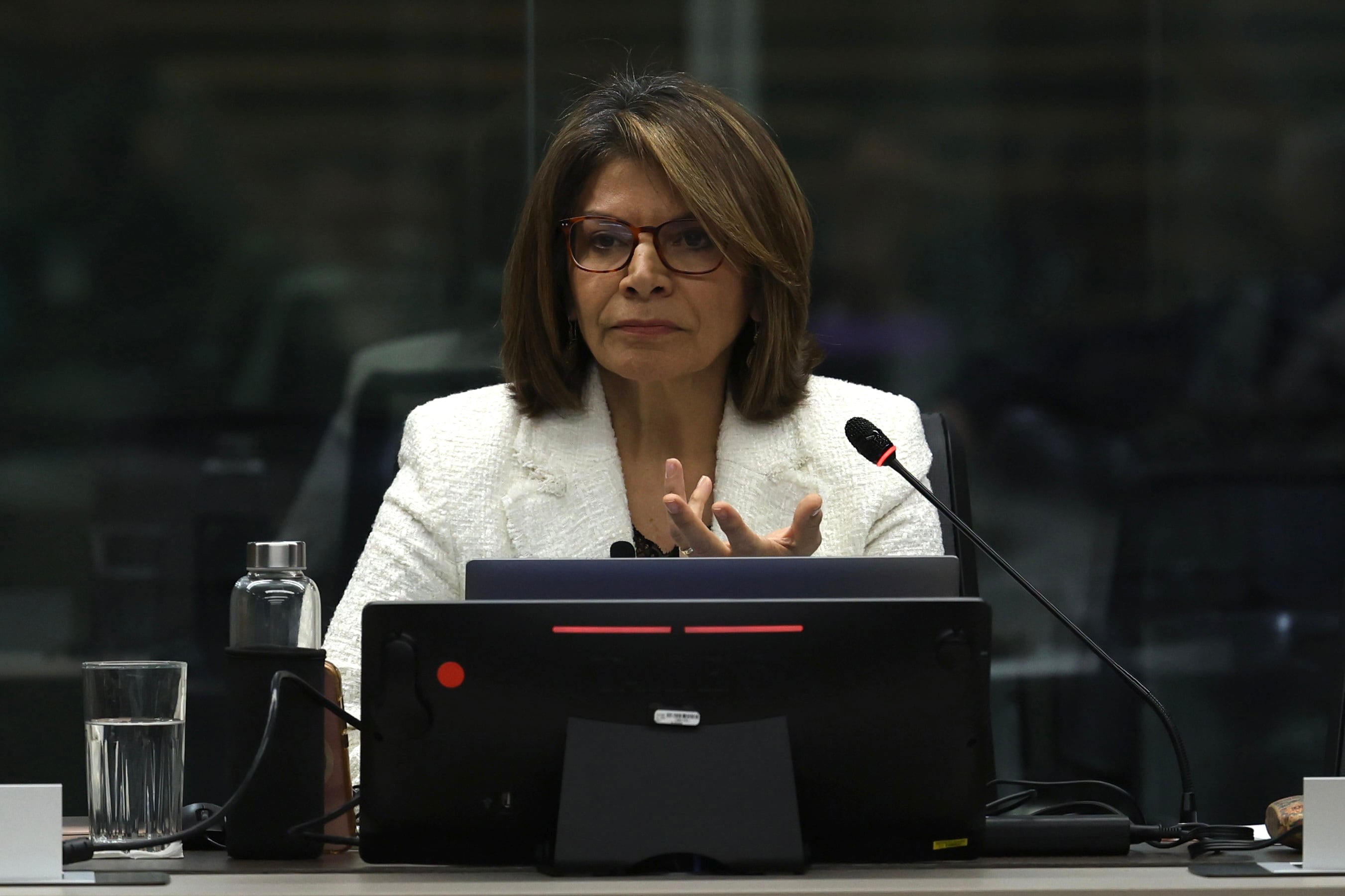 14/08/2025, San José, Asamblea Legislativa, comparecencia de la ex presidente de la república Laura Chinchilla en la comisión de Seguridad y Narcotráfico.